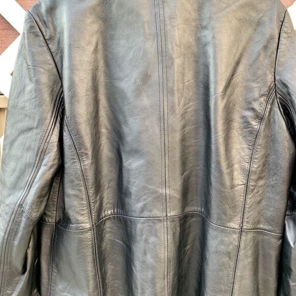 VINTAGE BLACK LEATHER JACKET by COLEBROOK SIZE XL - Picture 6 of 6